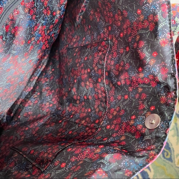 Matilda Jane Floral Heartstrings Tote Easy Clean Pink & Blue Roses - Picture 6 of 10